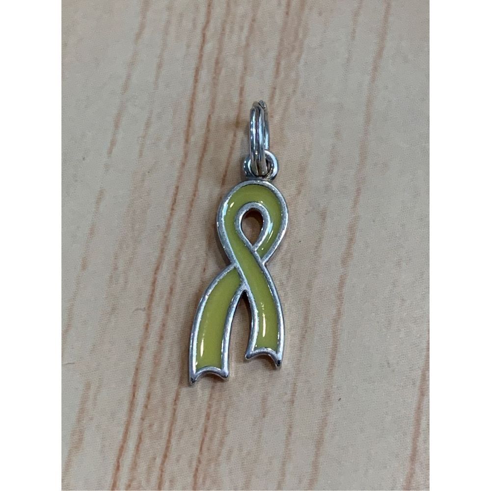 Yellow Ribbon Sterling Silver Jewelry Charm
